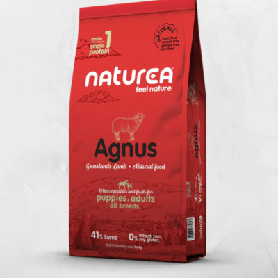 Naturea Naturals AGNUS Grassland Lamb - Bárányhús Hipoallergén Kutyatáp kölyök és felnőtt kutyáknak 12 kg